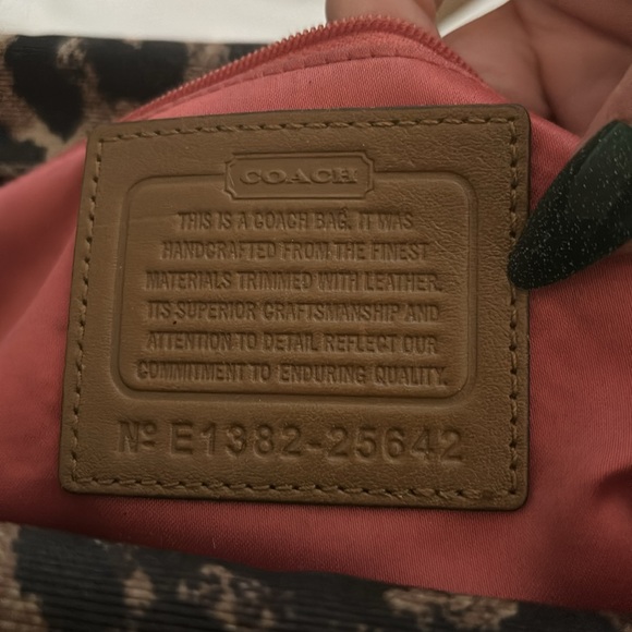 Coach Leather + Canvas Leopard Print Purse - Picture 3 of 12